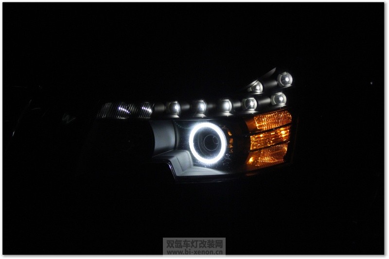濮阳吉利帝豪EC8大灯改装：原装Q5透镜、雪莱特氙灯、海蓝星安定及LED天使眼